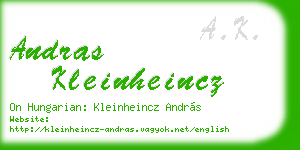 andras kleinheincz business card