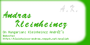 andras kleinheincz business card